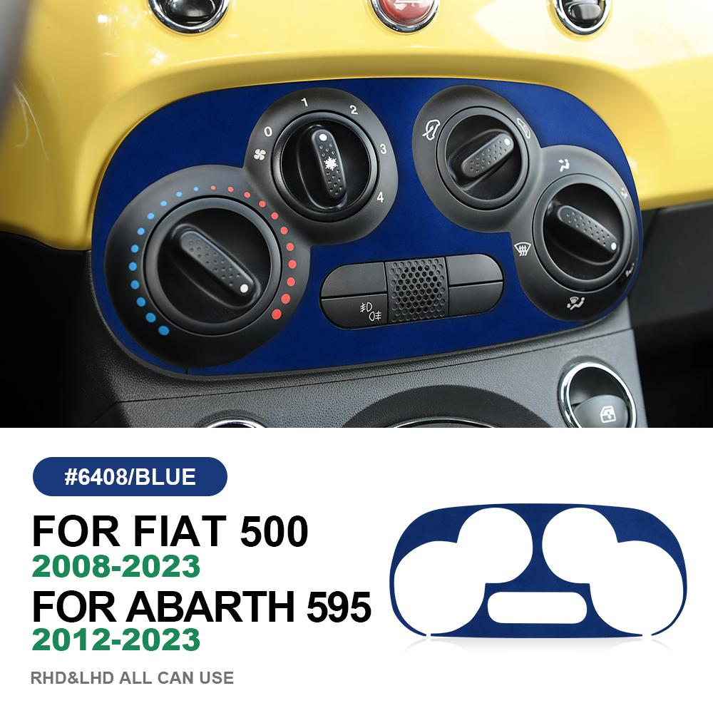for Fiat 500 Abarth 595 2012 2013 2014 2015- Made of Alcantara Suede Sticker Central Ac Panel Trim Car Interior Accessories