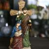 Vintage Holy Family Christmas Figurine Resins Nativity Scene Sculpture Holiday Tabletop Religious Decors Ornament Gift