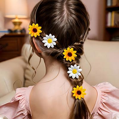 10 Stück Sonnenblumen Haarspangen Mini Blumen Haarnadeln Pony Zopf Haarnadeln Frauen Strand Hochzeit Brautjungfer Haarschmuck