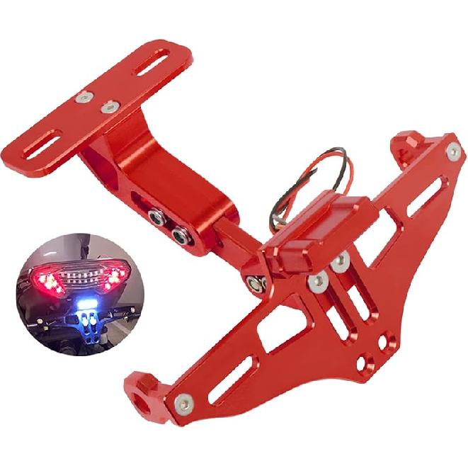 Worldmotop Motorcycle License Plate Bracket Fender Eliminator Kit Universal Replacement For Yamaha Kawasaki Honda Ducati Suzuki BMW Adjustable Light