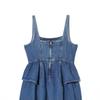 New European and American style fashion cake stacked A word waist thin suspender dress