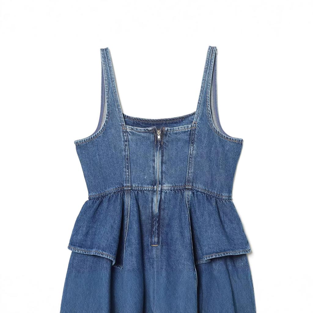 New European and American style fashion cake stacked A word waist thin suspender dress
