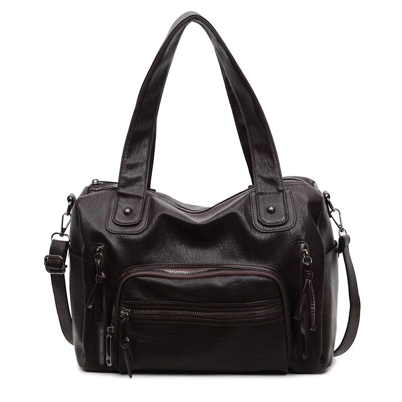 Vintage Top Quality Oil-Wax Leather Tote Bag Large Capacity Handbag Fits A4 Magazine and Laptop Star Pendant Sturdy Commute Bag