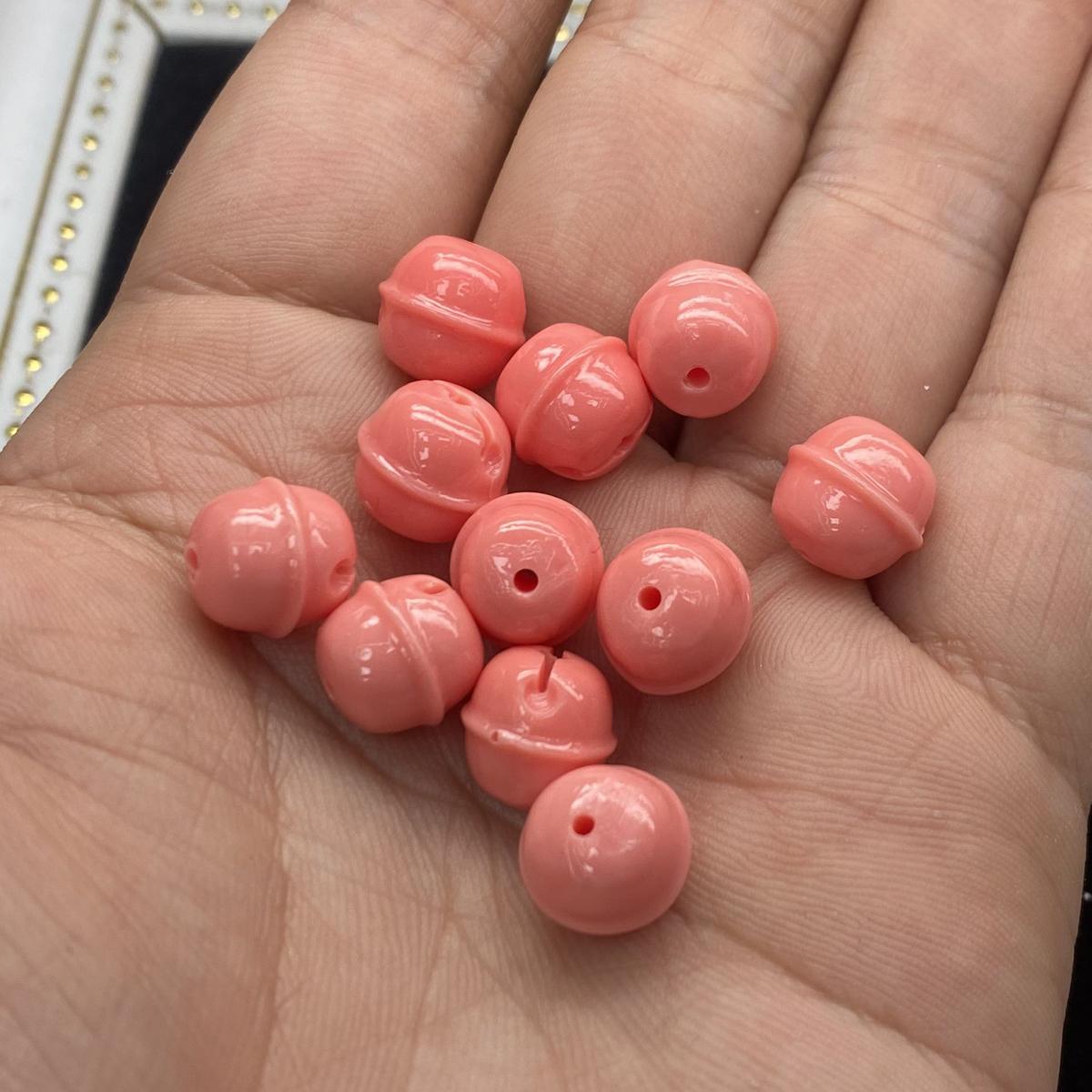 50Pcs, Pink Plastic Beads, Handmade Bell Shape Loose Beads for Jewelry Making DIY Necklace and Bracelet Accessories 10mm 50Pcs/10mm розовый