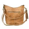 Kožená semišová kabelka CROCO crossbody 2 popruhy taupe Beltimore W13
