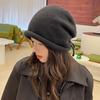 Fisherman knitted hat children autumn and winter plush retro wool hat warm ear protection big head circumference cold hat men's headgear hat