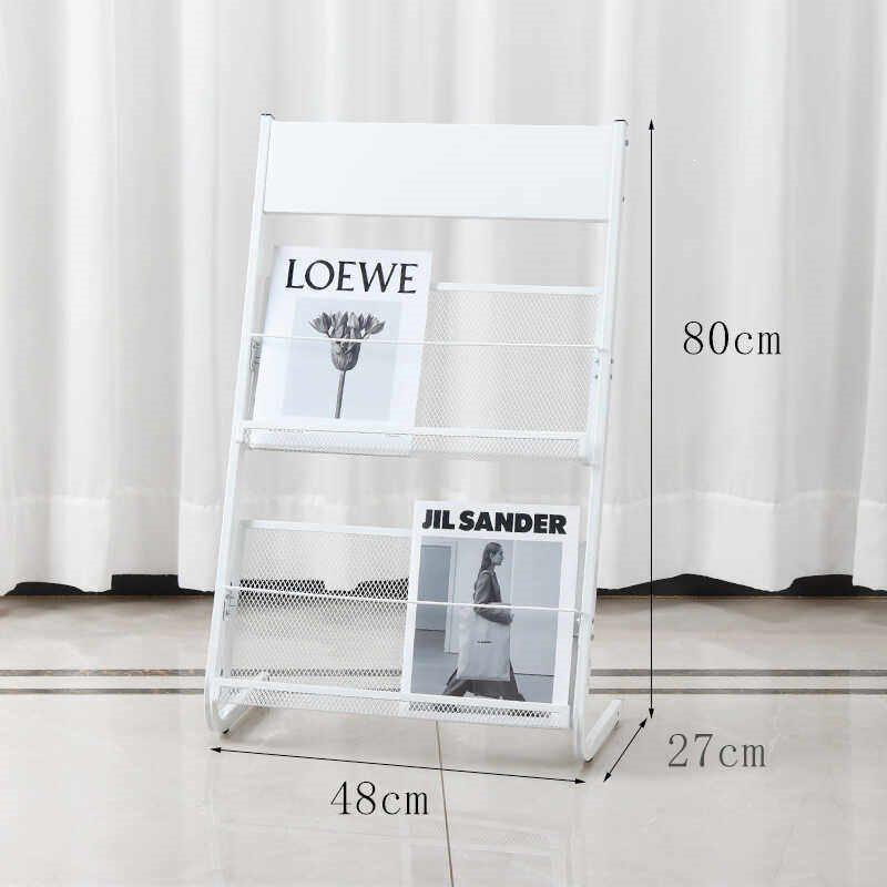 Floor-Standing Magazine and Newspaper Rack – Book, Catalog, and Document Display and Storage Shelf