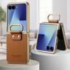 Draagbare Mode Ringhouder PU Leer Hoesje voor Samsung Galaxy Z Flip7 5G Flip 7 FE Flip5 Flip6 Flip4 Flip 6 5 4 Cover Funda