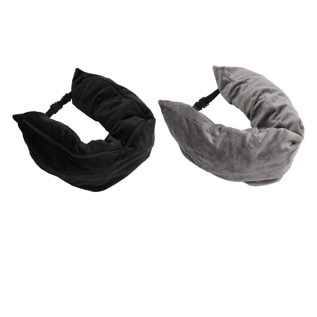 2PCS Fillable Travel Pillows with Rope U Shaped Neck Support Rest Portable Clothing Luggage Storage Pillow for Airplane