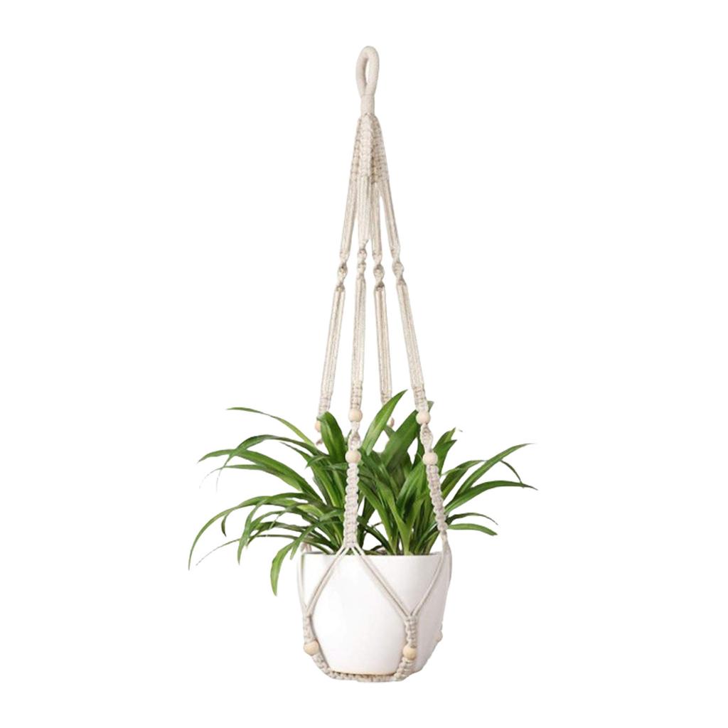 Handcraft Nordic Styles Cotton Rope Hanging Plant Holder Flower Pot Hanger Net Bag for Indoor Decors and Planter Display