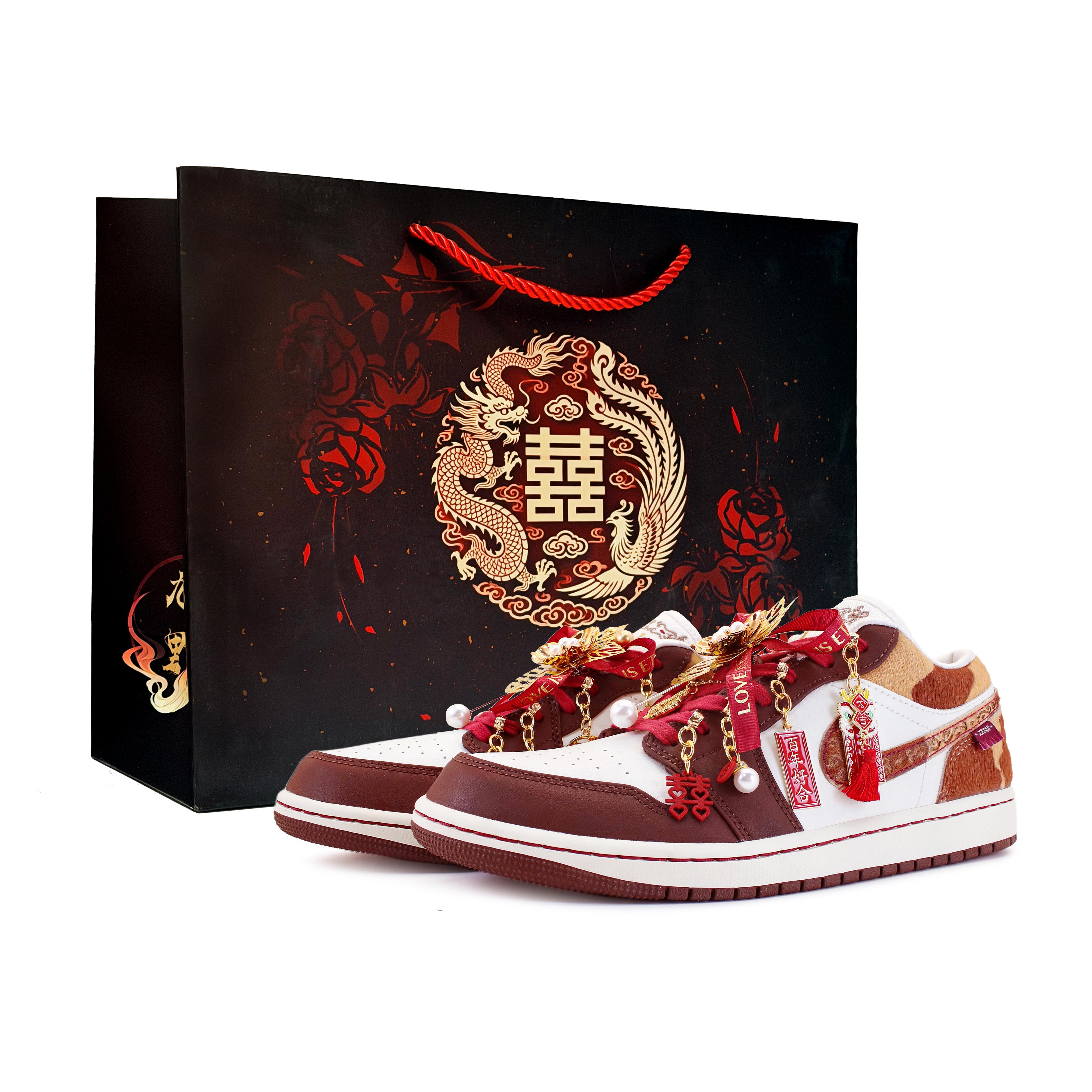 

Jordan Air Jordan 1 Abrasion Resistant Low top Vintage Basketball Shoes Men s Brown Red IQ5321-121(team1723-AJ) 36.5