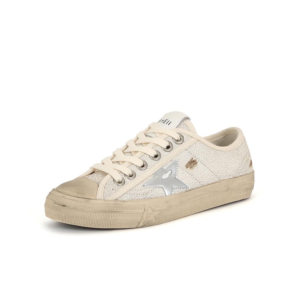 

2025 new old retro stars small dirty shoes women s shoes versatile sports and leisure board shoes straps platform Forrest Gump shoes 35