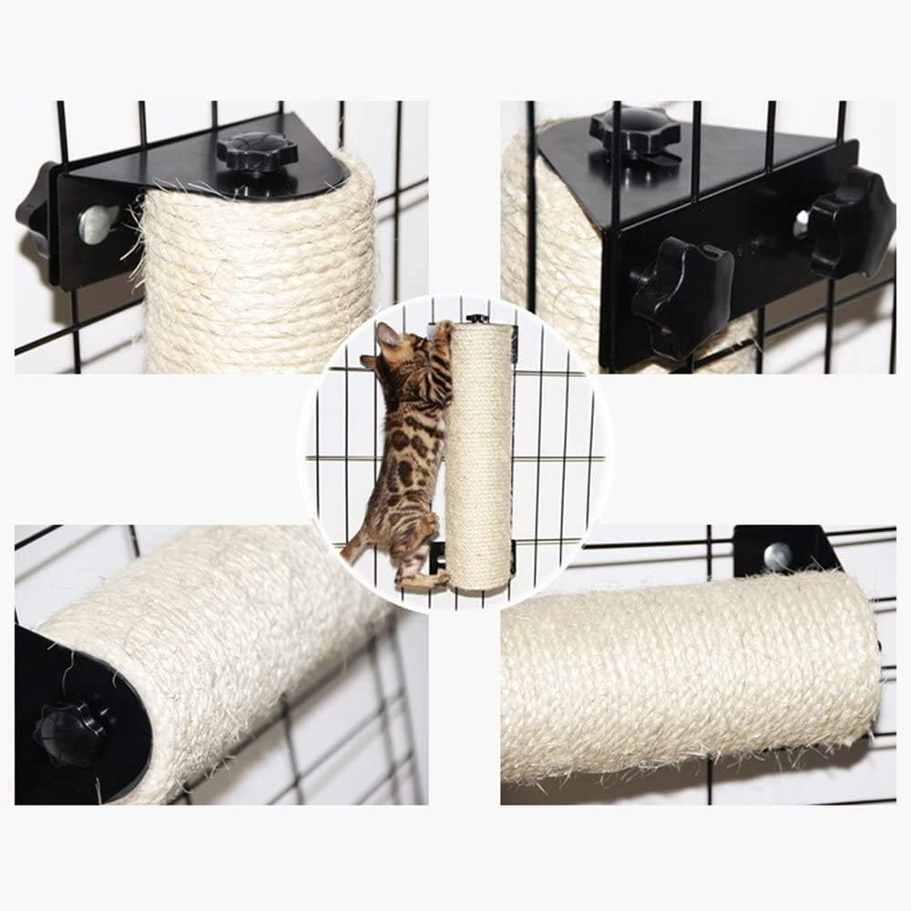 Cat Scratching Post Cage Mounted Cat Scratcher Space-Saving Sisal Scratch Post for Cat Grinding Claws Scratching and Climbing