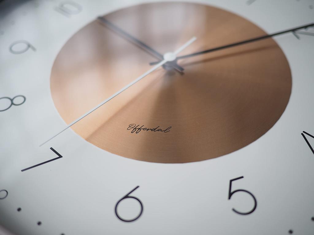 Interform Norte Wall Clock CL-4090, Copper, Warm Gray, White, Sweep Movement