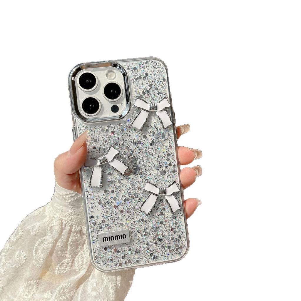 Stylowe etui na telefon z żywicy epoksydowej z wzorem kokardki i litery dla OPPO A6Pro, Realme15, Reno14F