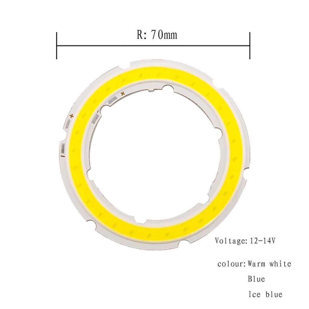 2Pcs DC 12V COB LED Halo Ring Light Chips High Brightness Cold White / Blue / Ice Blue LED Chips DIY Design Atmosphere Light
