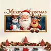 Santa Claus, Snowman, Reindeer Self-adhesive Wall Sticker for Bedroom Walls To Create A Festive Atmosphere