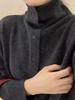 Korean Style High Neck Cashmere Cardigan - Women's Warm, Stylish Solid Color Wool Sweater for Autumn/Winter.