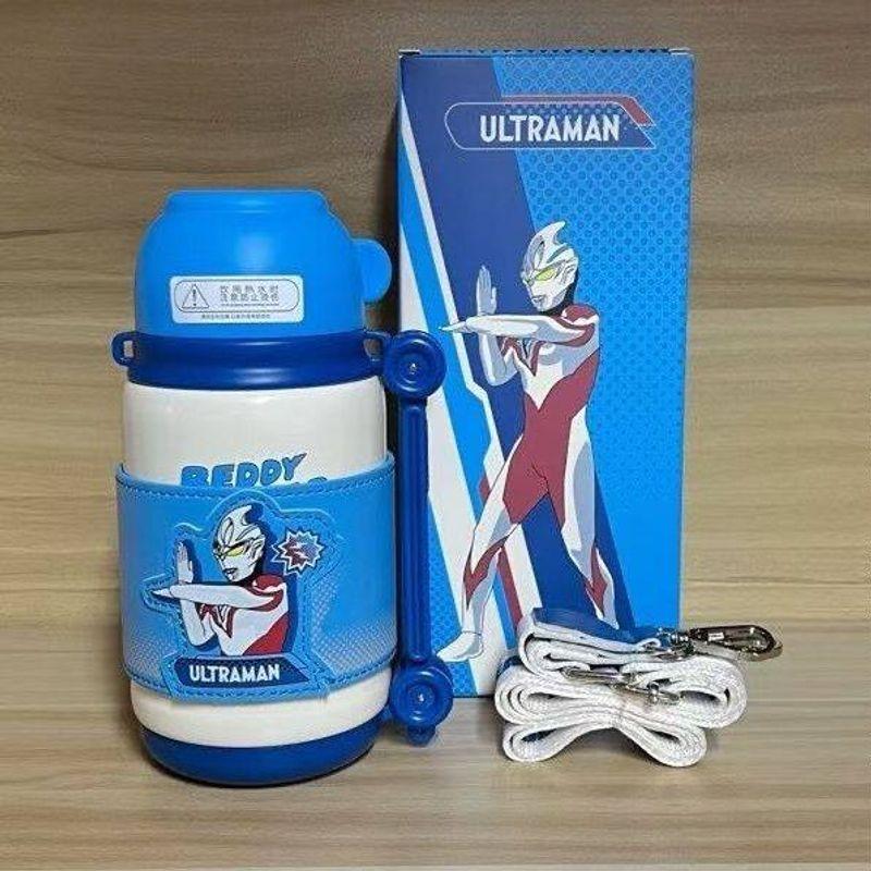 Cup Bear Children's Bullet-Shaped Insulated Bottle Ultraman Dual Drinking Cup with Straw Direct Drinking Water Bottle Large Capacity Thermos Cup