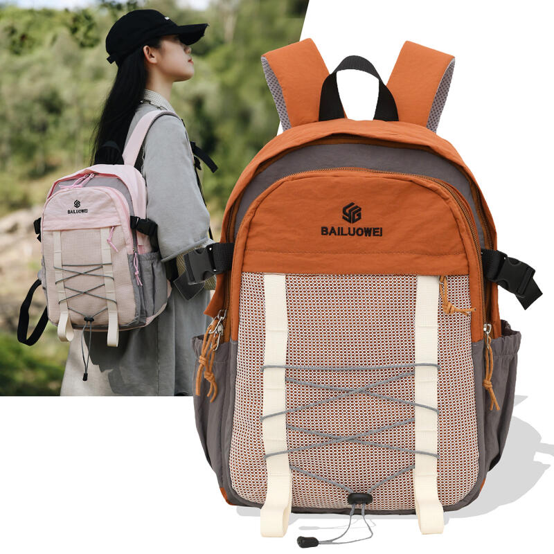 Sports Backpack Large Capacity Lightweight Color Block Backpack Unisex Student Schoolbag