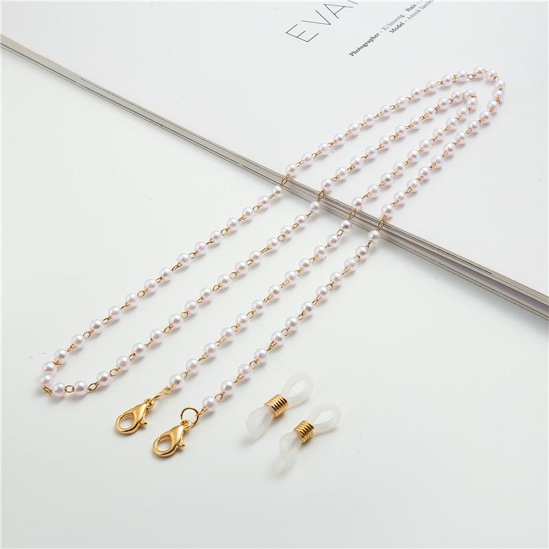 Fashion Eyeglasses Chain Pearl Beaded Trendy Women Outside Casual Sunglasses Accessory Necklace Gift Mask Hanging Rope
