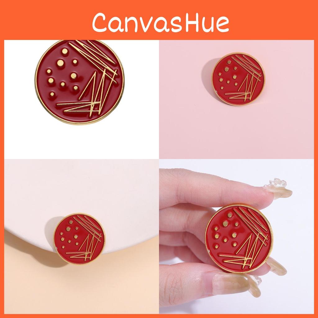 Creative Red Geometric Brooch Elegant Metal Badge Fashion Accessory For Clothing And Bags