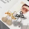 Bowknot Plush Ball Charm Pendant Chain Y2K Phone Straps Pocket Keychain Strap