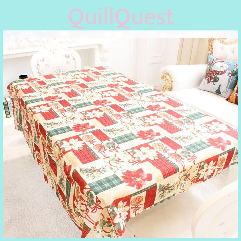 Premium Santa Christmas Red Tablecloth Crafted From High-quality Polyester Fabric For Festive Dining