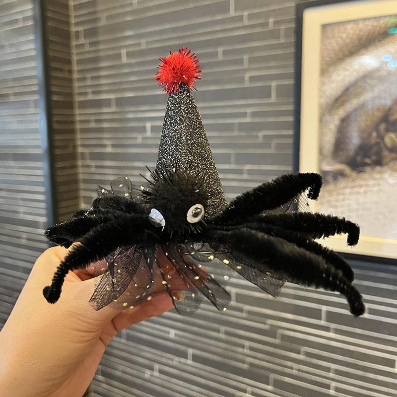 Evropský a americký halloweenský klobouk z dýně a tmavá čelenka s lebkou, sponka do vlasů pro dětské fotografie