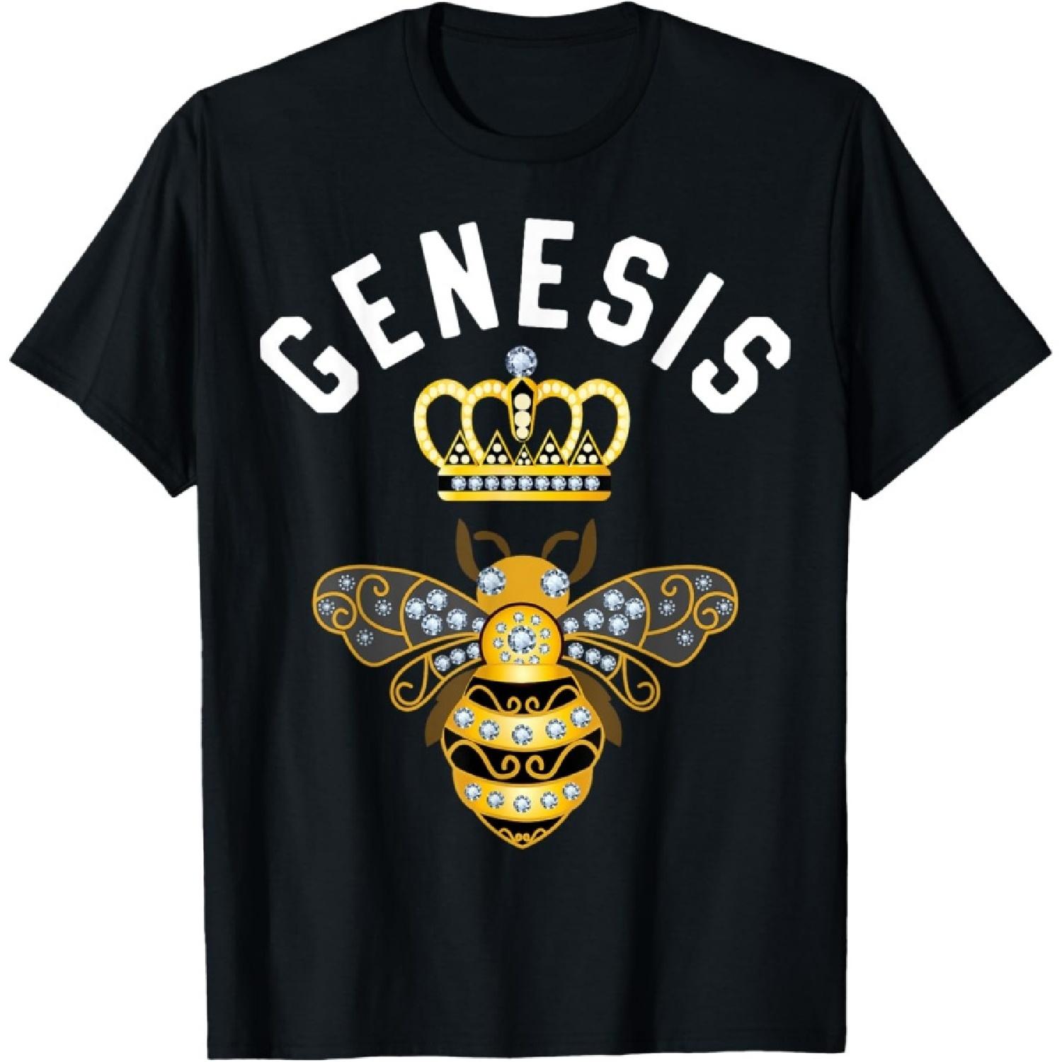 Имя Genesis Подарки на день рождения Genesis Корона королевы Пчела Футболка Genesis S