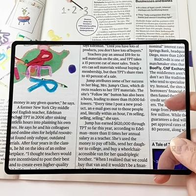 1pc Book Page Magnification 180X120mm, Ultra Thin Convenient PVC Magnifier
