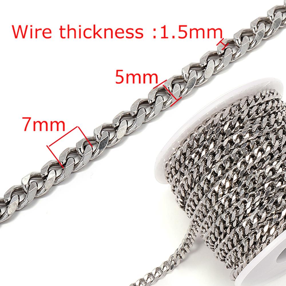 20Meters/Roll 1M No Fade Stainless Steel Chain Multi Sizes Basic Chains for Jewelry Making DIY Bracelet Necklace Chain Wholesale