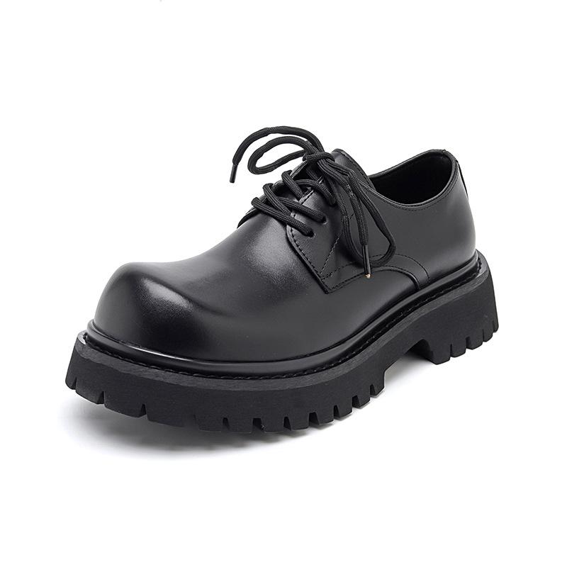 

Туфли дерби мужские низкие ботинки Martin в британском стиле на толстой подошве черные рабочие туфли повседневные большие размеры 1527-R 38 чёрный