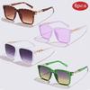 4pcs Fashion Big Frame Womens Sunglasses Square Style Sun Glasses Gradient Lens Anti-UV400 Luxury Brand Oculus Eyeglasses Female
