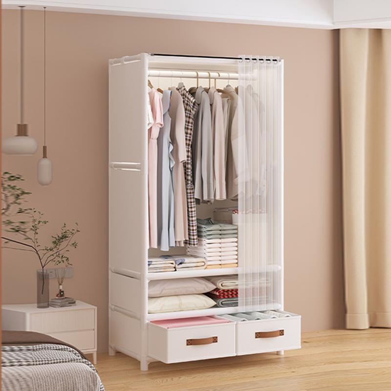 1 buc Organizator de garderobă de sine stătător, Sistem de rafturi portabil cu mai multe niveluri cu husă de praf - Ideal pentru sufragerii, dormitoare