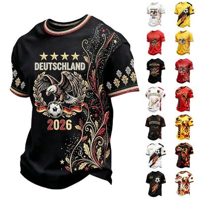Unisex German Print T-Shirt Loose Fit Casual Short Sleeve Top for Everyday Wear