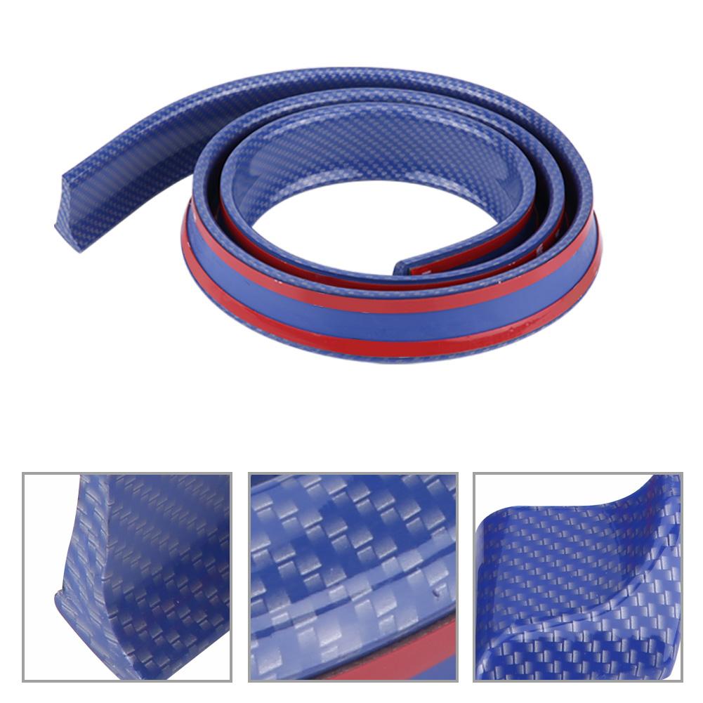 1.5mCelsius4.9ft Carbon   Soft Rubber Car Rear Roof   Spoiler Wing Lip Sticker Red
