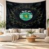 Arazzo da Parete FC Sporting CP, Appeso a Parete in Tessuto Morbido, Sfondo Decorativo per Camera da Letto Arte Murale per la Casa