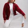 Damen S Lässige Plüsch-Reißverschlussjacke für Herbst Winter