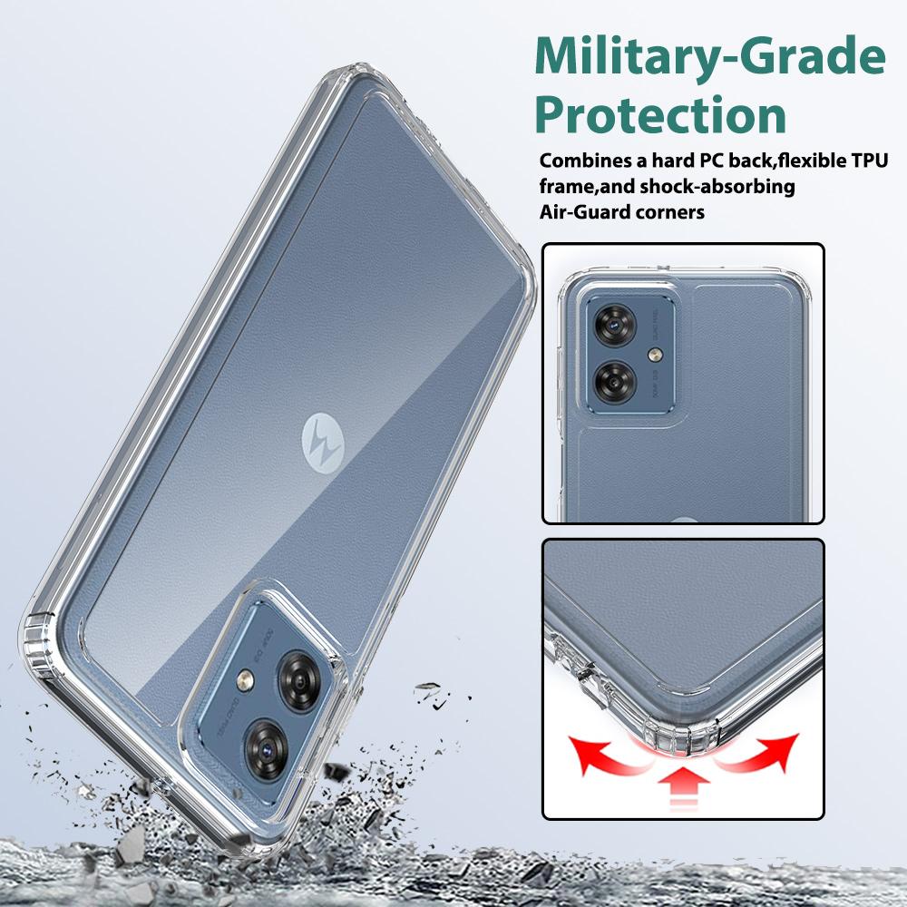 Shockproof Acrylic Clear Case For Motorola Moto G54 G84 G14 Transparent Hard Shell Soft Frame Back Cover for Moto Edge 40 Neo