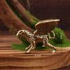 Mini Brass Dragon And Griffin Figurines Detailed Carving Antique Finish Desktop Decor Collection