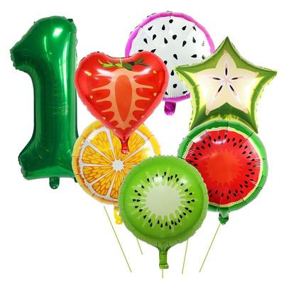 Ballon-Set mit Fruchtmotiven für die Dekoration einer Kindergeburtstagsfeier