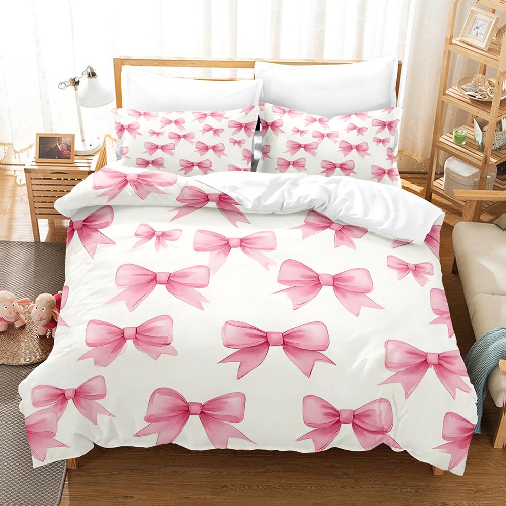 Popular Style Bowknot Bedding Sets Skin Friendly Soft Bedsheets And Duvet Covers Comfortable And Lovely Suitable For All Ages