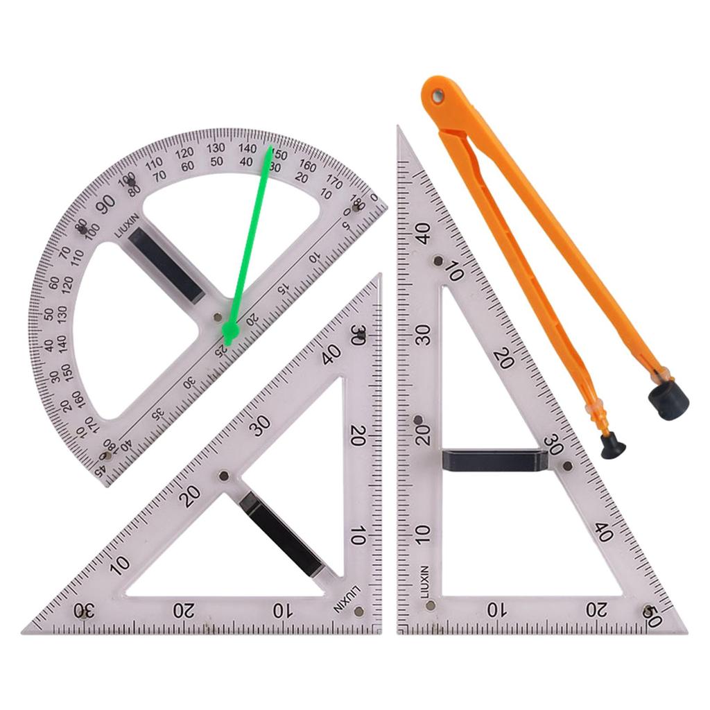 Large Math Geometry Rulers Plastic Geometry Tool for Blackboard White Board Teachers Class Geometry Math Set 40cm