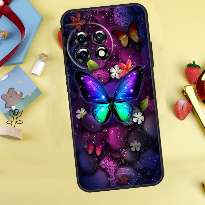 Black Beautiful Butterfly Case For OnePlus Nord 5 CE 2 3 4 Lite N20 N30 OnePlus 10T 12R 13R 13T 10 11 12 13 15 Cover