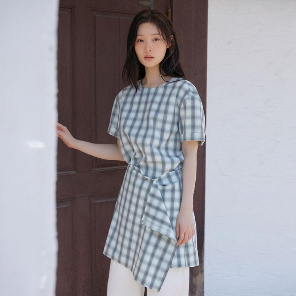On On Layered Check Blouse New6mb501 GREEN CHECK/S_01