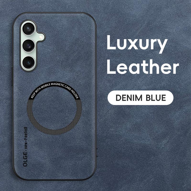 Leather Magnetic Phone Case For Samsung Galaxy A55 A56 A36 A54 A53 A52 A14 A24 A32 A33 A34 A35 A25 A26 A15 A16 5G Matte Cover