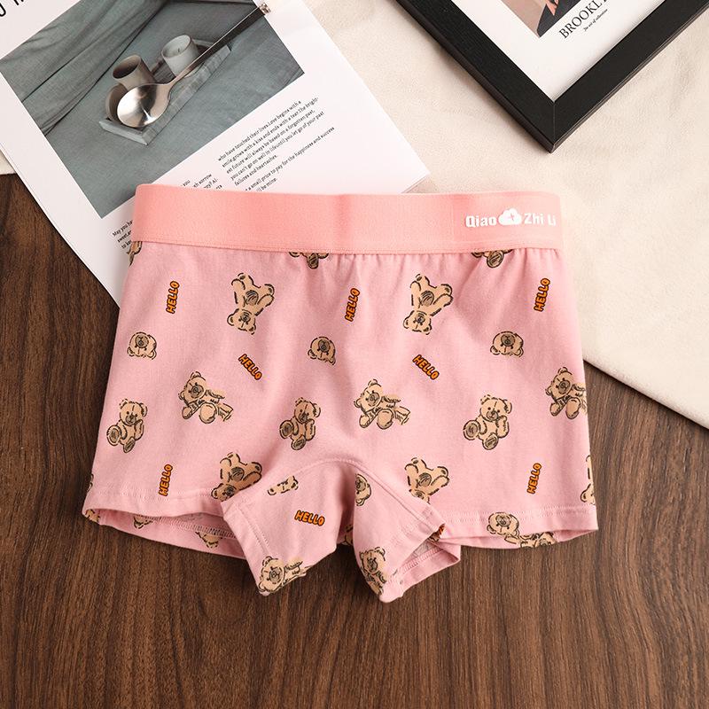 

Жіночі милі бавовняні боксери з ведмедиками - Зручна, дихаюча, антибактеріальна білизна середньої посадки для дівчат та студенток Extra Large рожевий