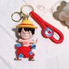 One Piece Anime 3D Silikon Schlüsselanhänger Set Geflochtenes Armband Luffy Zoro Ace Law Chopper Sabo Taschenanhänger Anhänger Geschenk Für Fans