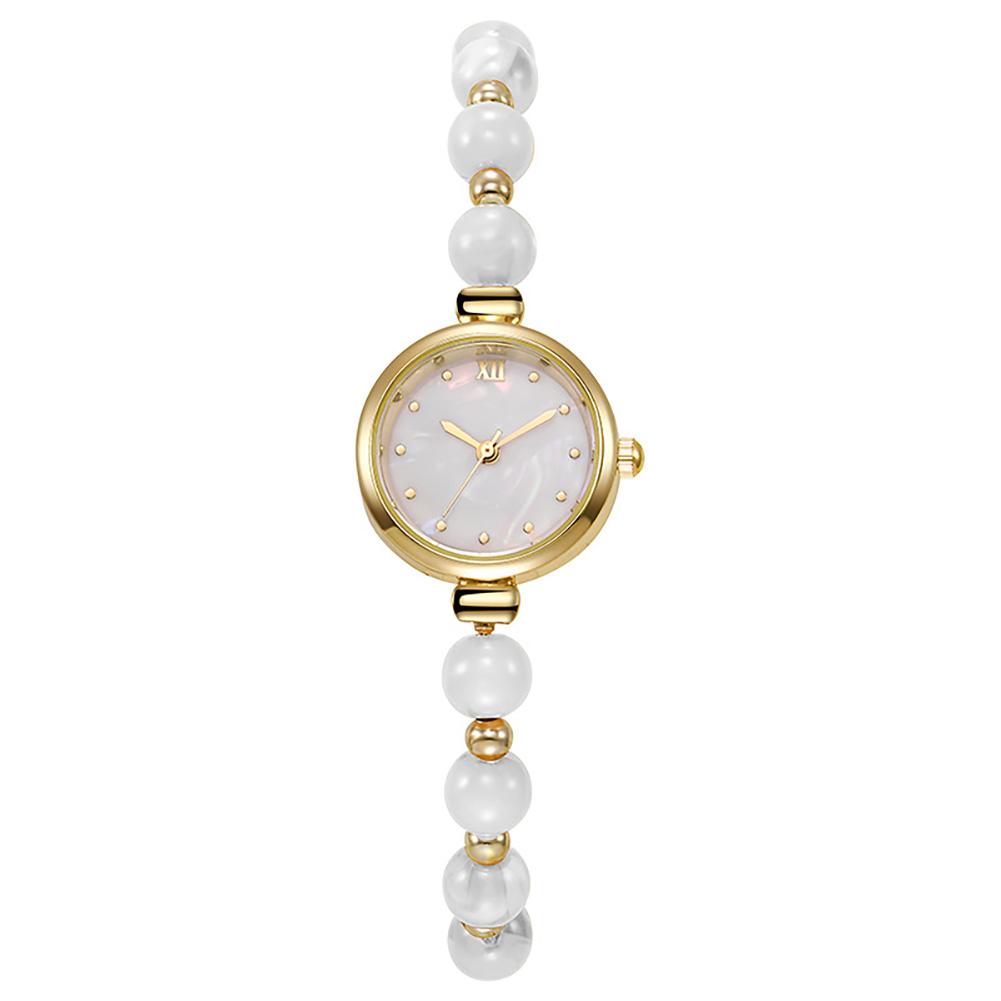 Elegant Pearl Bracelet Strap Fashion Wristwatch Roman Dial Women Quartz Watch Delicate Female Daily Jewelry Accessories